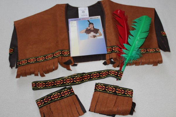 Indianer Set 4-tlg. Stirnband Federn Kragen Manschetten