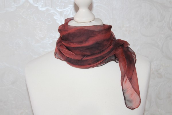 braunes Tuch Chiffon Seide Seidentuch Handarbeit