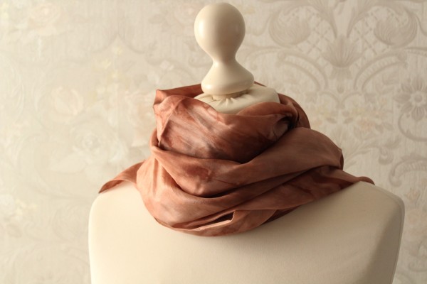 Seidentuch Sinfonie braun beige Farbverläufe Tuch Seide Handarbeit