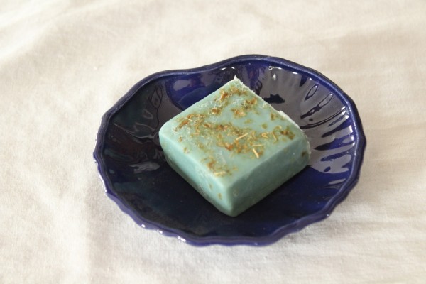 blaue Seifenschale Keramik Töpferei Handarbeit