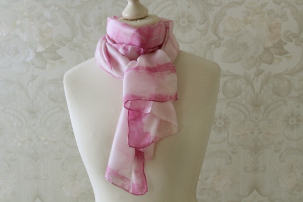 Seidenschal Stripes Schal aus Seide rosa Handarbeit
