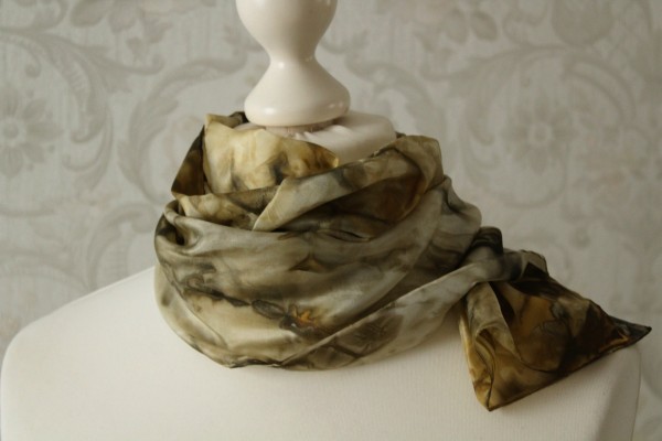 Schal aus Seide Seidenschal Farbgeflüster beige braun