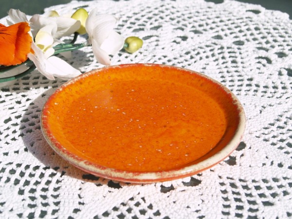 Teller Frühstücksteller orange Keramik aus der Töpferei
