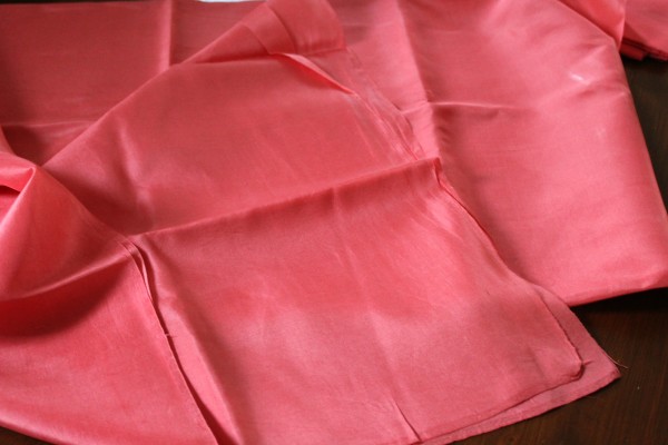 Stoff rosa Seide 180 x 90 cm Dupionseide handgefärbt uni
