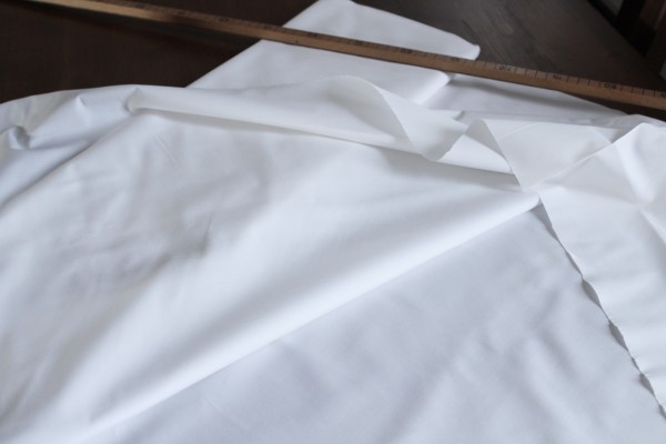 3 m Stoff weiß uni Baumwolle Kleiderstoff Reststück