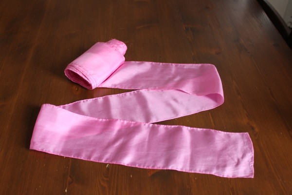 11,40 m breites Seidenband rosa Seide 9 cm breit handcoloriert