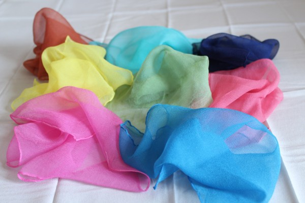 Spieltücher 8 bunte Seidentücher Set Kreativ aus Chiffon Seide