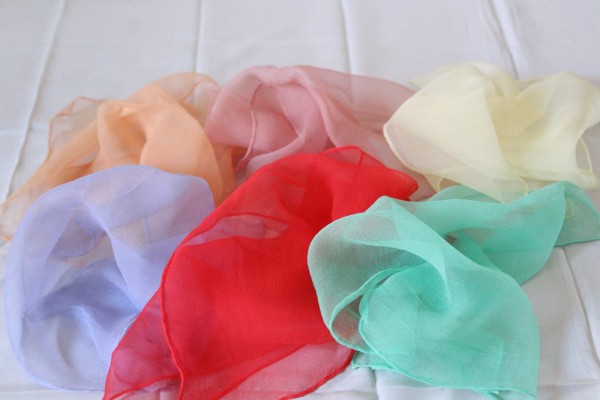Spieltücher 6 bunte Seidentücher Set Kreativ aus Chiffon Seide