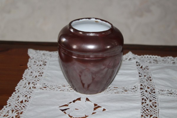 braune Keramik Vase Blumenvase getöpfert Handarbeit