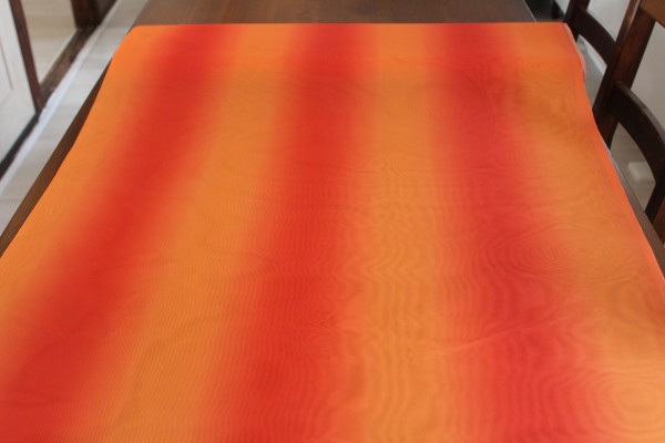 Dekostoff orange gestreift transparent Vorhang Gardinen Stoff