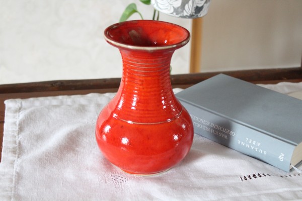 Vase Keramik Blumenvase getöpfert rote Keramik