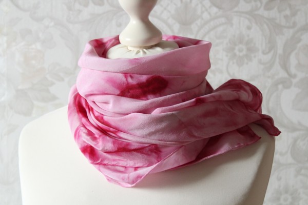 Seidentuch Farbgeflüster in rosa pink Tuch Seide Handarbeit