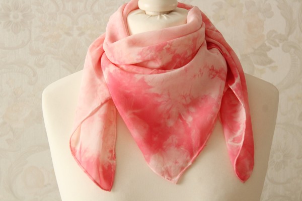 Seidentuch Chiffon Seide rosa Melodie Tuch Handarbeit