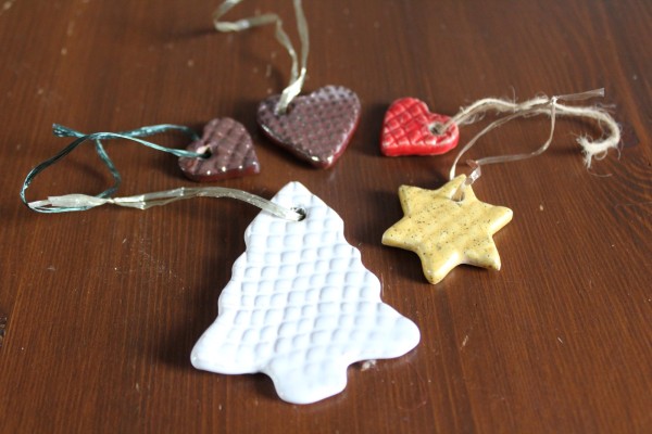 5 Geschenk Anhänger Keramik Weihnachten Töpferei