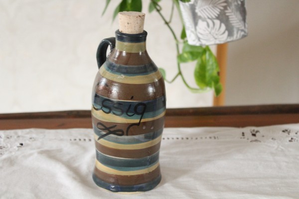 Flasche für Essig Ringel B Ware Sonderpreis getöpfert Handarbeit