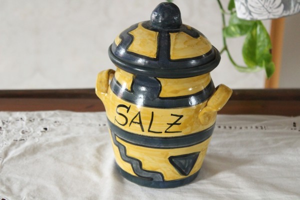 Vorratstopf für Salz groß Tontopf Keramik Handarbeit Töpferei