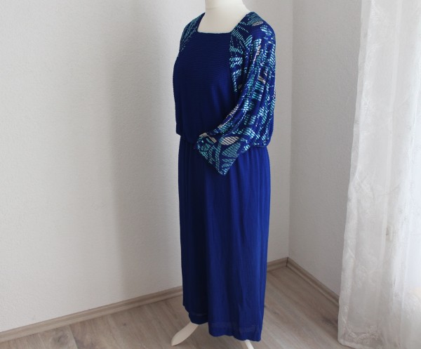 blaues Kleid Gr. M - L im 80er Jahre Stil Mottoparty