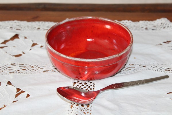 Schüssel Müslischale rote Keramik Schale getöpfert